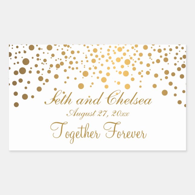 Wedding Day Gold Dots | Personalize Sticker (Front)