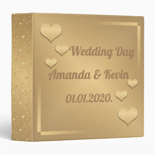 Wedding Day, gold, glitter Binder