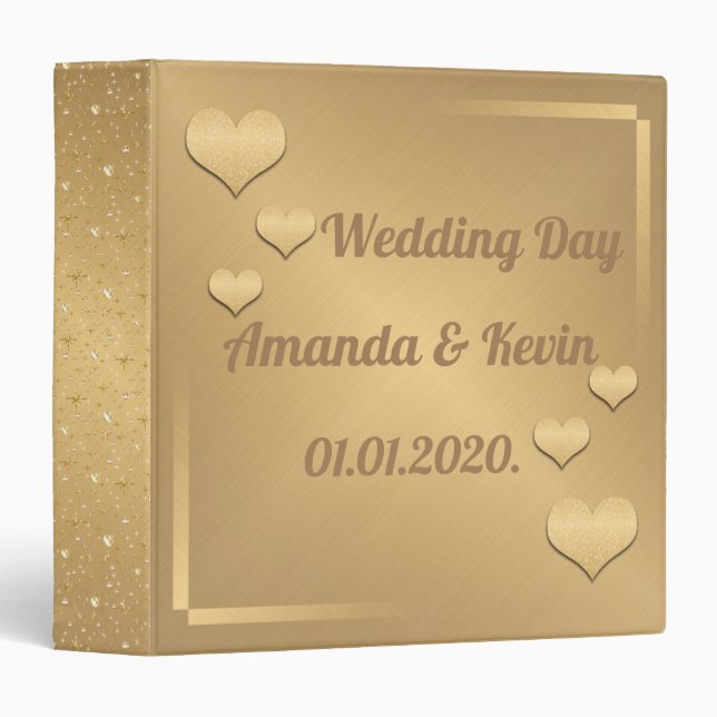 Wedding Day, gold, glitter Binder (Front/Spine)