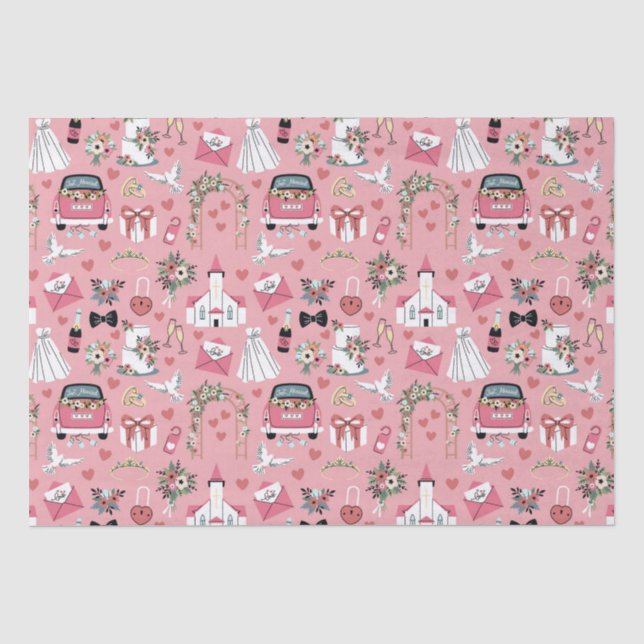 Wedding Day In Pink Tissue Paper (Front)