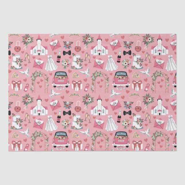 Wedding Day In Pink Tissue Paper (Front)