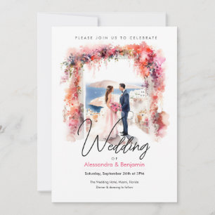 Wedding Day in Watercolor Wedding Invitation