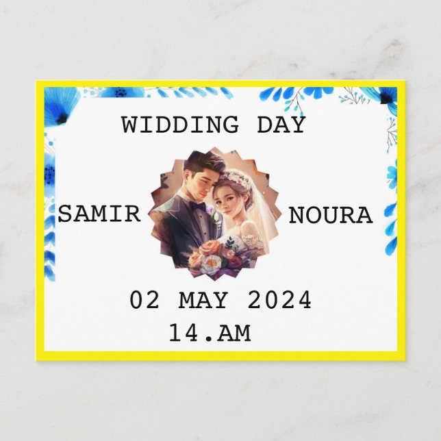 WEDDING DAY INVITATION POSTCARD (Front)