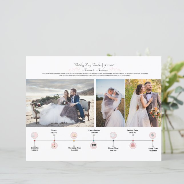 Wedding Day Itinerary Timeline Template  (Standing Front)