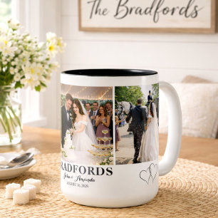 Wedding Day Memories 3-Photo Personalized Mug