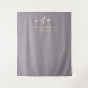 Wedding Day Modern Elegant I Do Photo Backdrop Tapestry