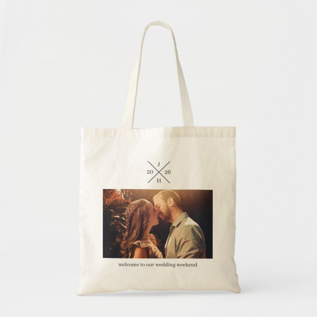 Wedding Day Monogram Tote Bag (Front)