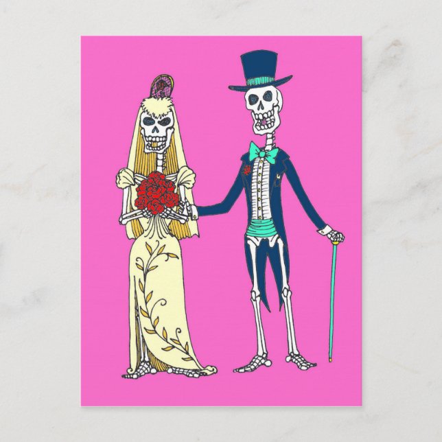 Wedding Day of the Dead Postcard (Front)