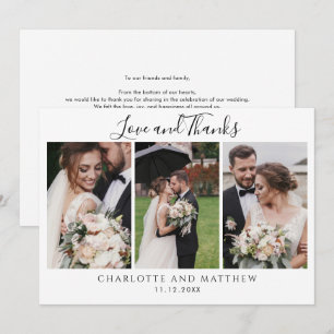 Wedding Day Photo Collage Thank You Card