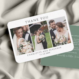 Wedding Day Photo Collage Thank You Card