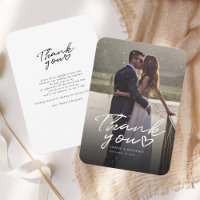 Wedding Day Photo Hand-Lettered Thank You Budget