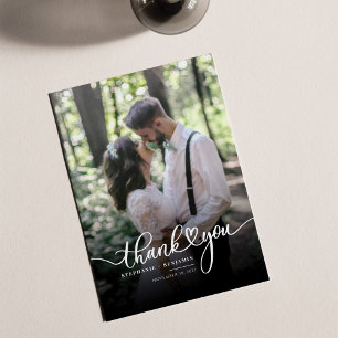 Wedding Day Photo Hand-Lettered Thank You Card