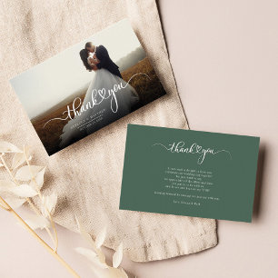 Wedding Day Photo Hand-Lettered Thank You Card