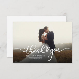 Wedding Day Photo Hand-Lettered Thank You Card