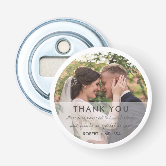 Wedding Day Photo Thank You Favour  Bottle Opener (Front)