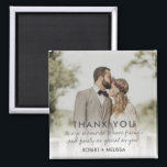 Wedding Day Photo Thank You Favour Magnet<br><div class="desc">Capture the magic of your wedding day and express gratitude to your guests with our Wedding Day Photo Thank You Favour Magnet. This heartfelt token of appreciation combines the charm of a cherished wedding photo with the practicality of a magnet, ensuring your guests can relive the joyous memories every time...</div>