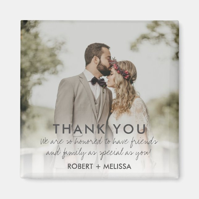 Wedding Day Photo Thank You Favour Magnet (Front)