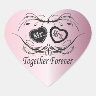 Wedding Day Pink Heart Sticker