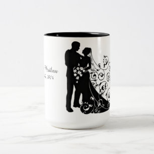 Wedding Day Silhouettes Personalized Mug