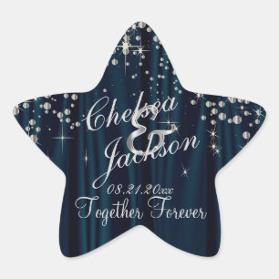 Wedding Day Starry Night   Personalize Star Sticker