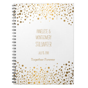Wedding Day Trendy Gold Dots Notebook