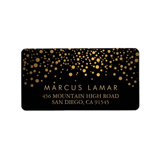 Wedding Day Trendy Gold Dots on Black