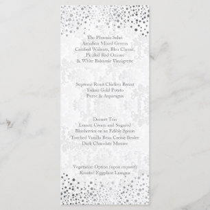 Wedding Day Trendy Silver Dots Menu