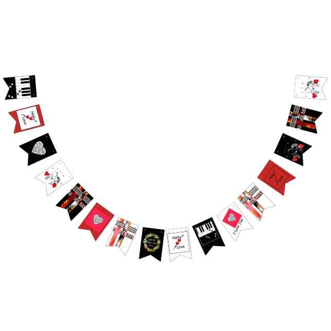 Wedding , day Valenine , love Bunting Flags (All)