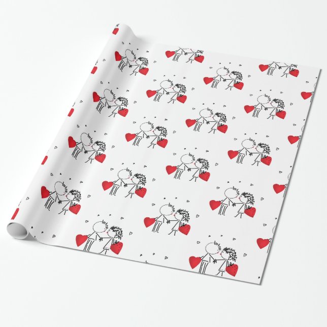 Wedding , day Valenine , love Wrapping Paper (Unrolled)