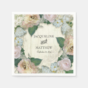 Wedding Decor Modern Vintage Pretty Floral Rustic Napkin