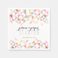 WEDDING DECOR triangle aztec geo pattern pink mint