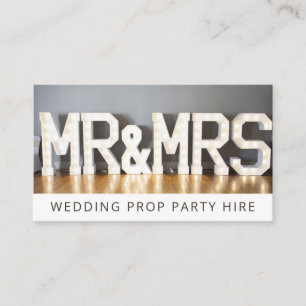 Wedding Decoration Party Prop Event Hire Business Card