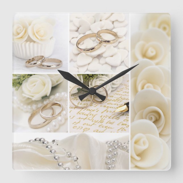 wedding decoration square wall clock (Front)