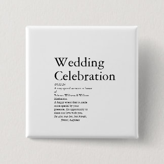 Wedding Definition party   2 Inch Square Button