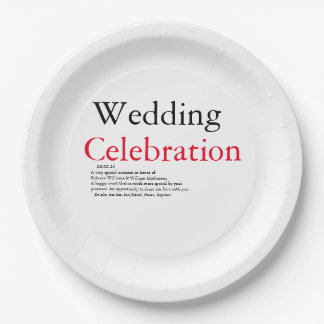 Wedding Definition party Paper Plate