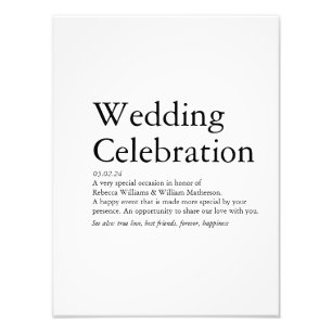 Wedding Definition party   Photo Print