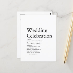 Wedding Definition party   Postcard