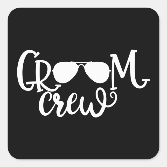 Wedding Design Groom Crew Square Sticker (Front)