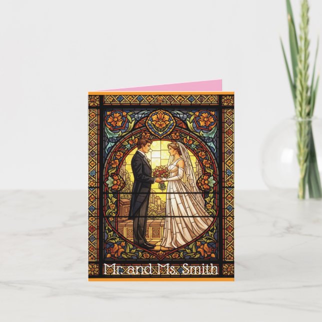 Wedding Design in Traditional Stained Glass Invitation (Front)