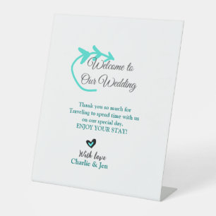 Wedding Destination celebration welcome travel  Pedestal Sign