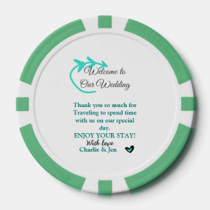 Wedding Destination celebration welcome travel  Poker Chips