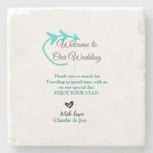 Wedding Destination celebration welcome travel Stone Coaster