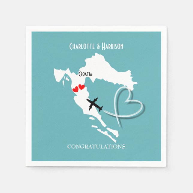 Wedding Destination Croatia Napkin (Front)