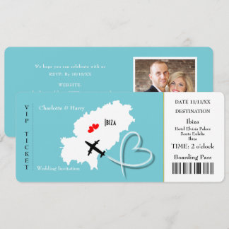 Wedding Destination Ibiza Ticket Invitation