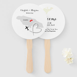Wedding Destination Jamaica Hand Fan