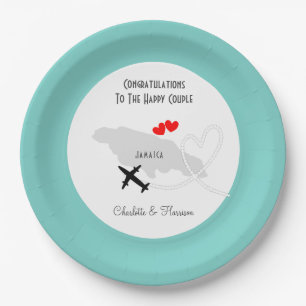 Wedding Destination Jamaica Personalized Paper Plate