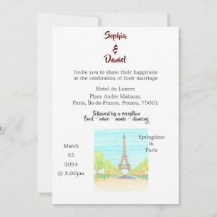 Wedding Destination - Paris, France Invitation