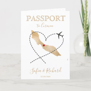 Wedding Destination Passport Curaçao World MaP Invitation