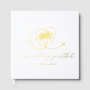 Wedding Destination Passport Palm Tree Thank You Guest Book