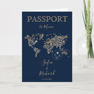 Wedding Destination Passport World Map  QR Code Invitation